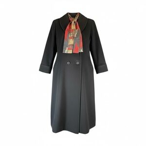 Women's Alorna Coat With Scarf Black/ Red Size M/L